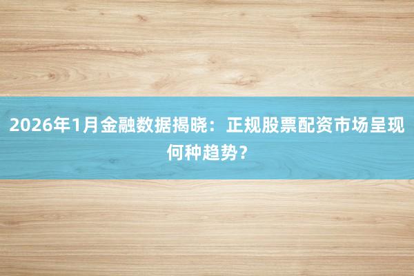 2026年1月金融数据揭晓：正规股票配资市场呈现何种趋势？