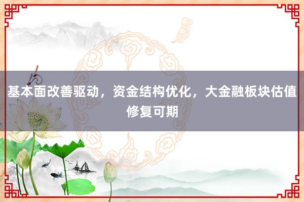 基本面改善驱动，资金结构优化，大金融板块估值修复可期