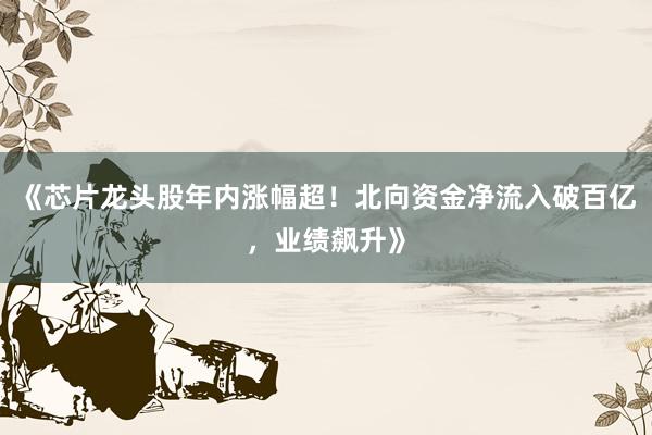 《芯片龙头股年内涨幅超！北向资金净流入破百亿，业绩飙升》